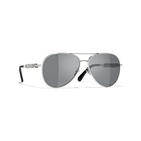 glasses chanel 2182-s prijs nl|CHANEL Pilot Sunglasses CH2182S Silver/Grey .